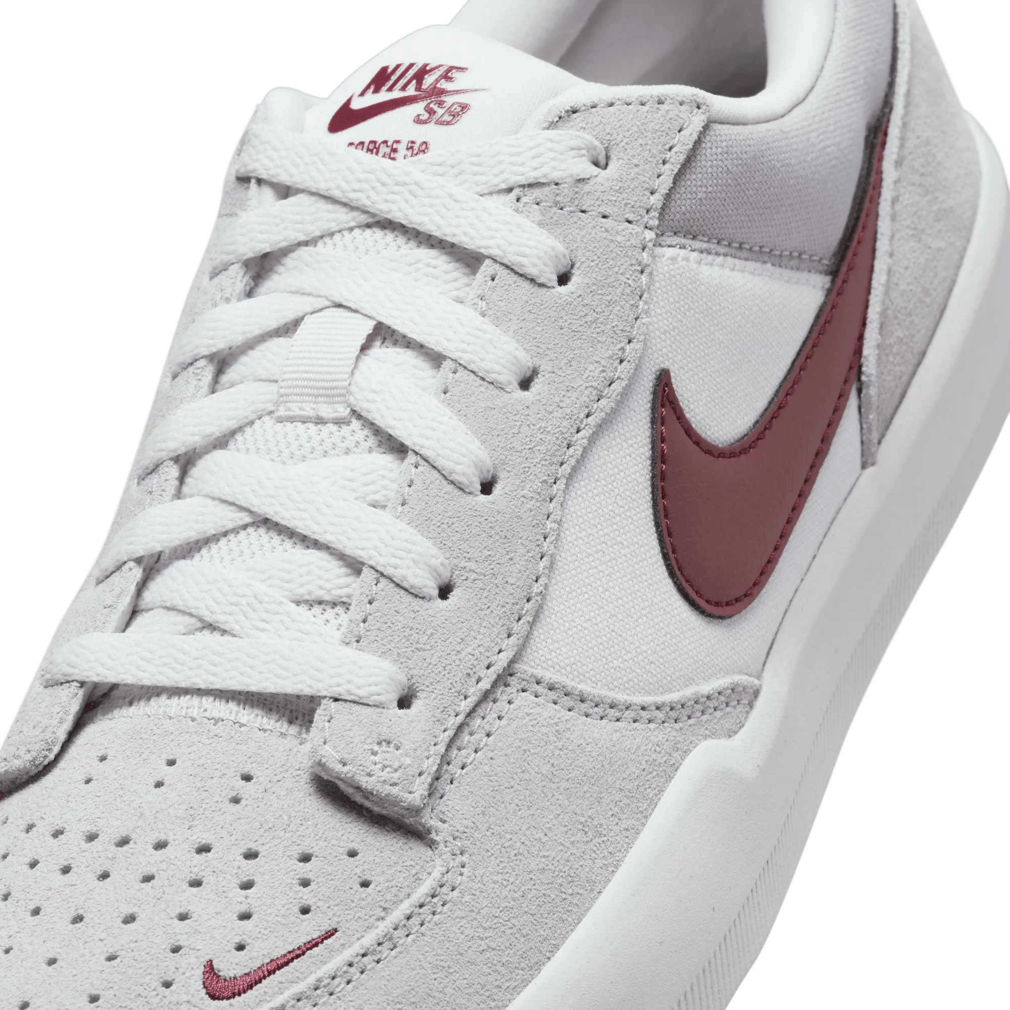 Nike SB Force 58 Skateboard Shoe - Platinum Tint/Dark Team Red-Wolf Grey