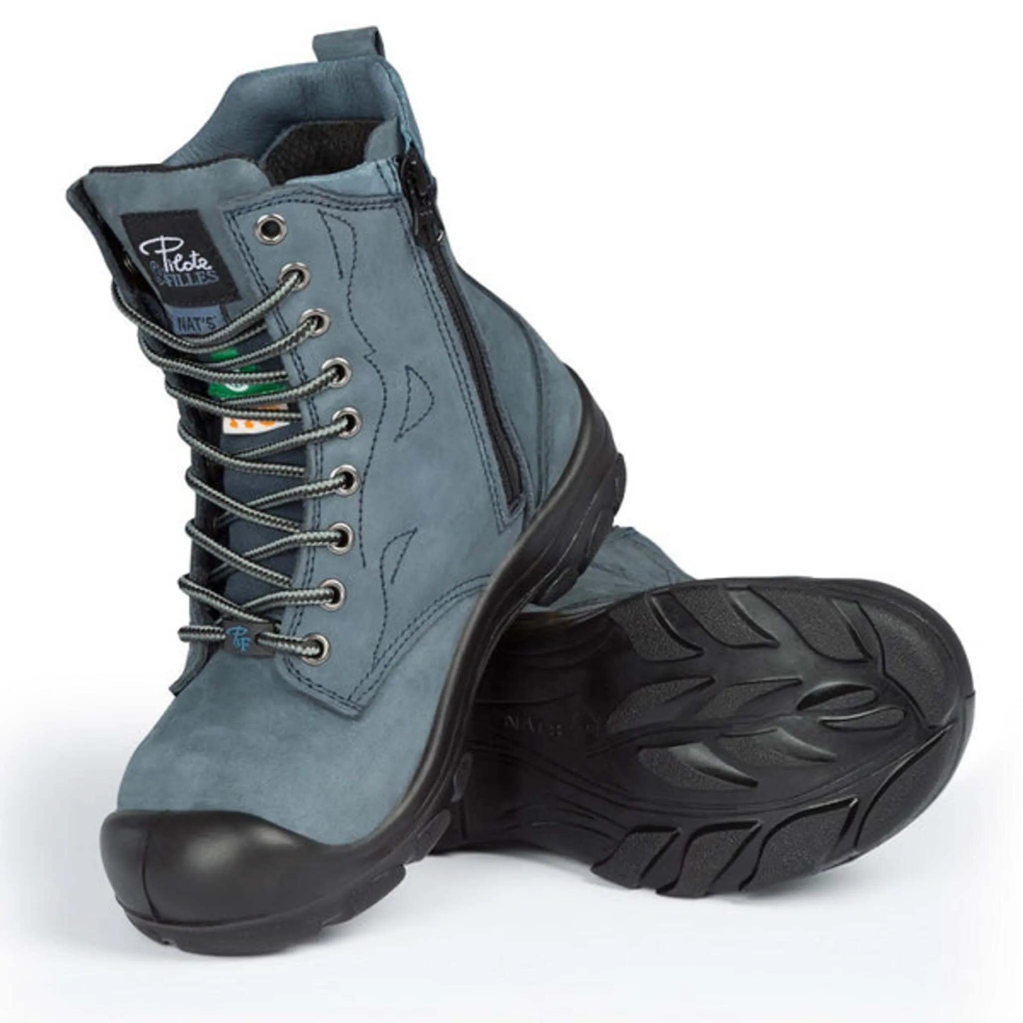 P&F Women's Safety Work Boots S558 CSA 8" Nubuck Leather with Zipper Lightweight with Steel Toe and Plate | Limited Size Selection