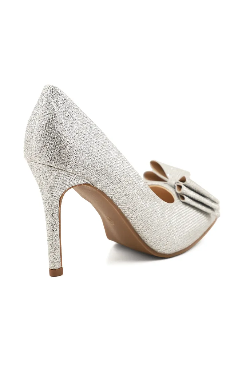 Party Wear Court Shoes I44389-Silver