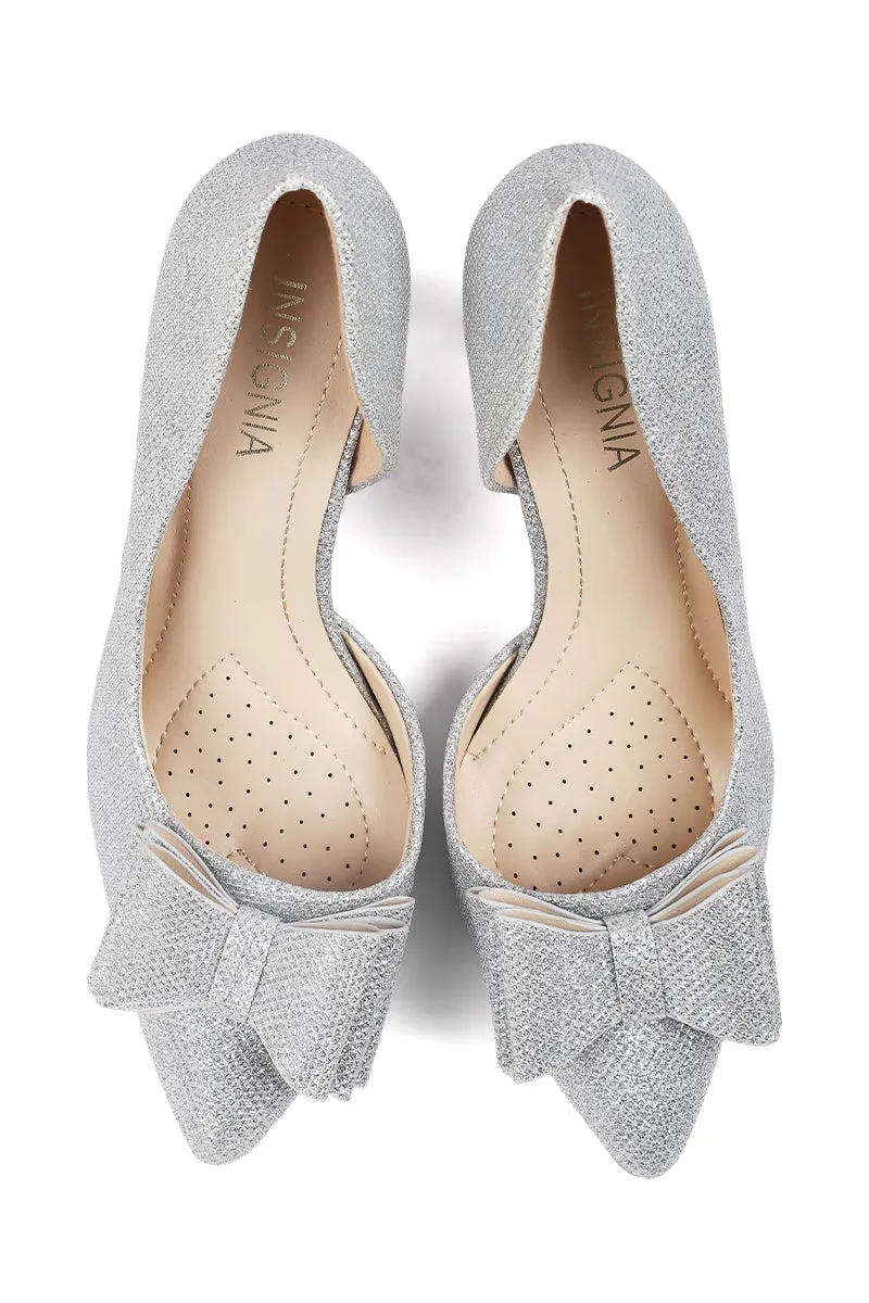 Party Wear Court Shoes I44389-Silver