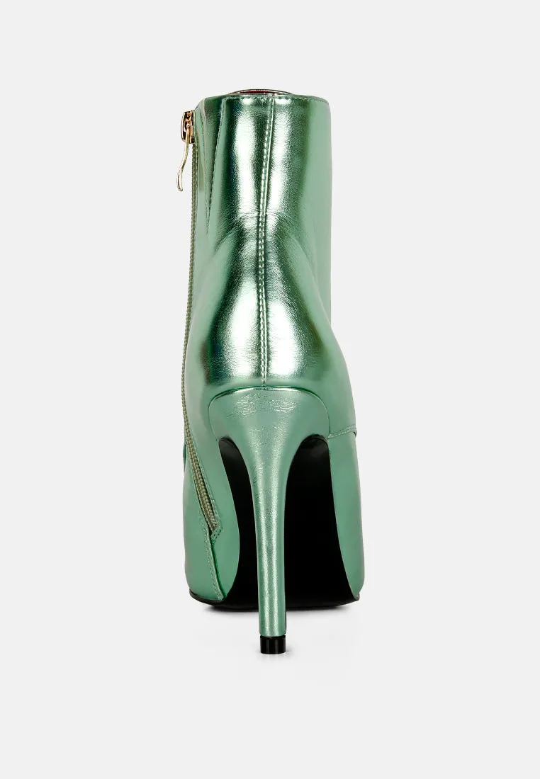 Piet Metallic Stiletto Ankle Boot