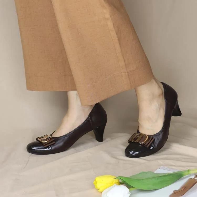 [Pre-Order] Classic Ribbon Court Shoes 2"inch [Office Wear Series]