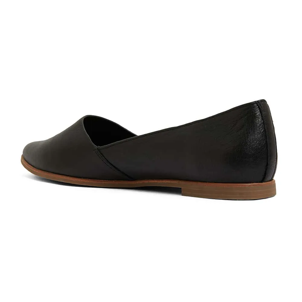 Rachael Flat in Black Leather