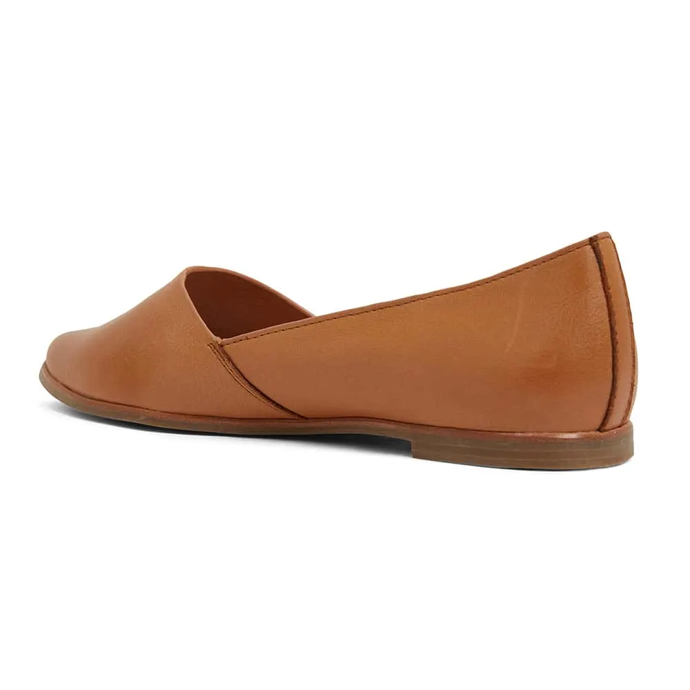 Rachael Flat in Tan Leather
