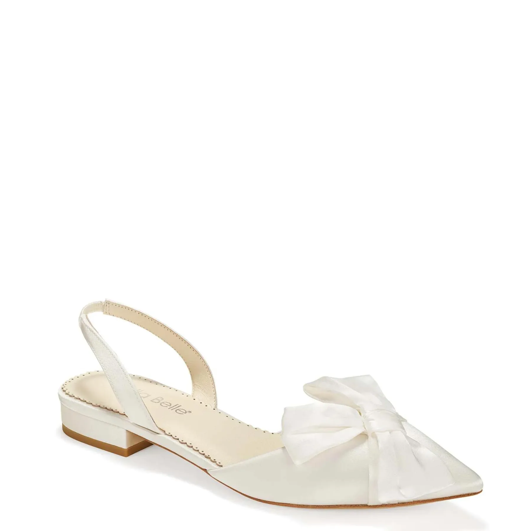 Reilly - Ivory Slingback D'Orsay Bridal Flats with Bow