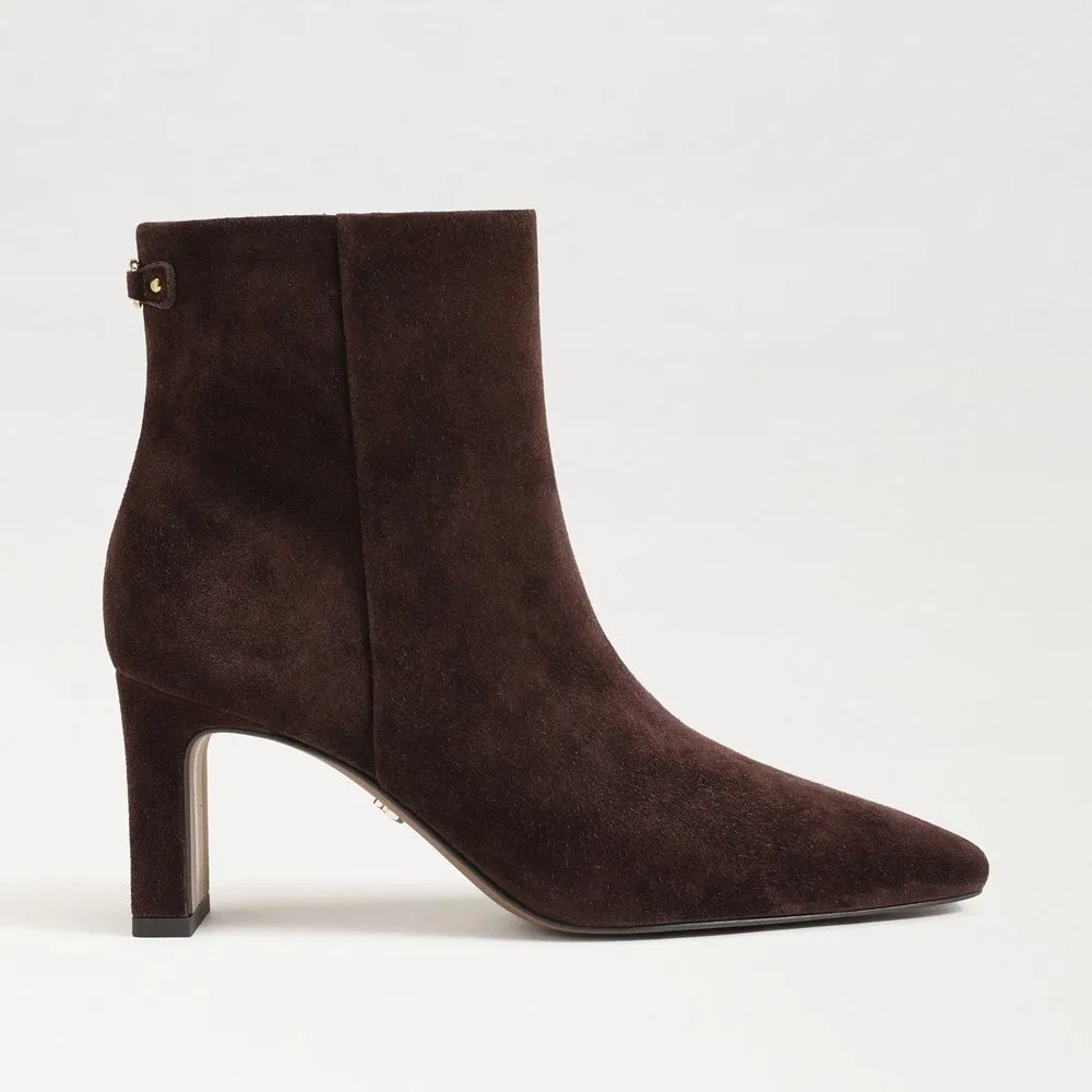 Sam Edelman Saige Ankle Bootie in Cafe Noir Brown Suede