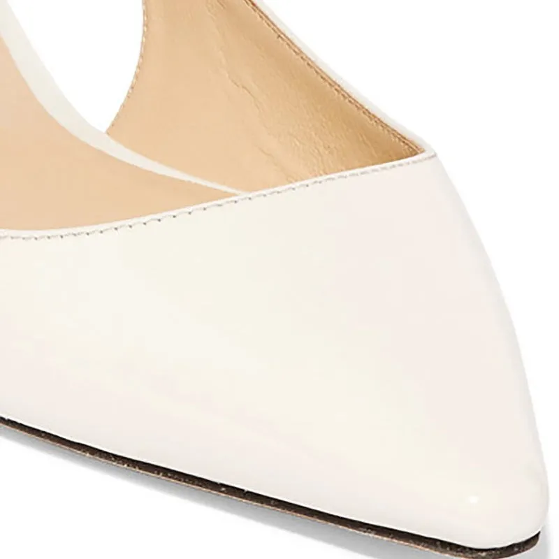sd-hk Casual Slingback White Flat Shoes