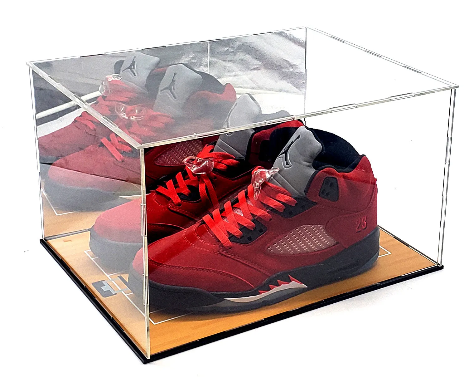Shoes Sneakers Basketball Acrylic Display Case Box Gold Mirror Field Showcase Shoes UV Protection 15x12x9