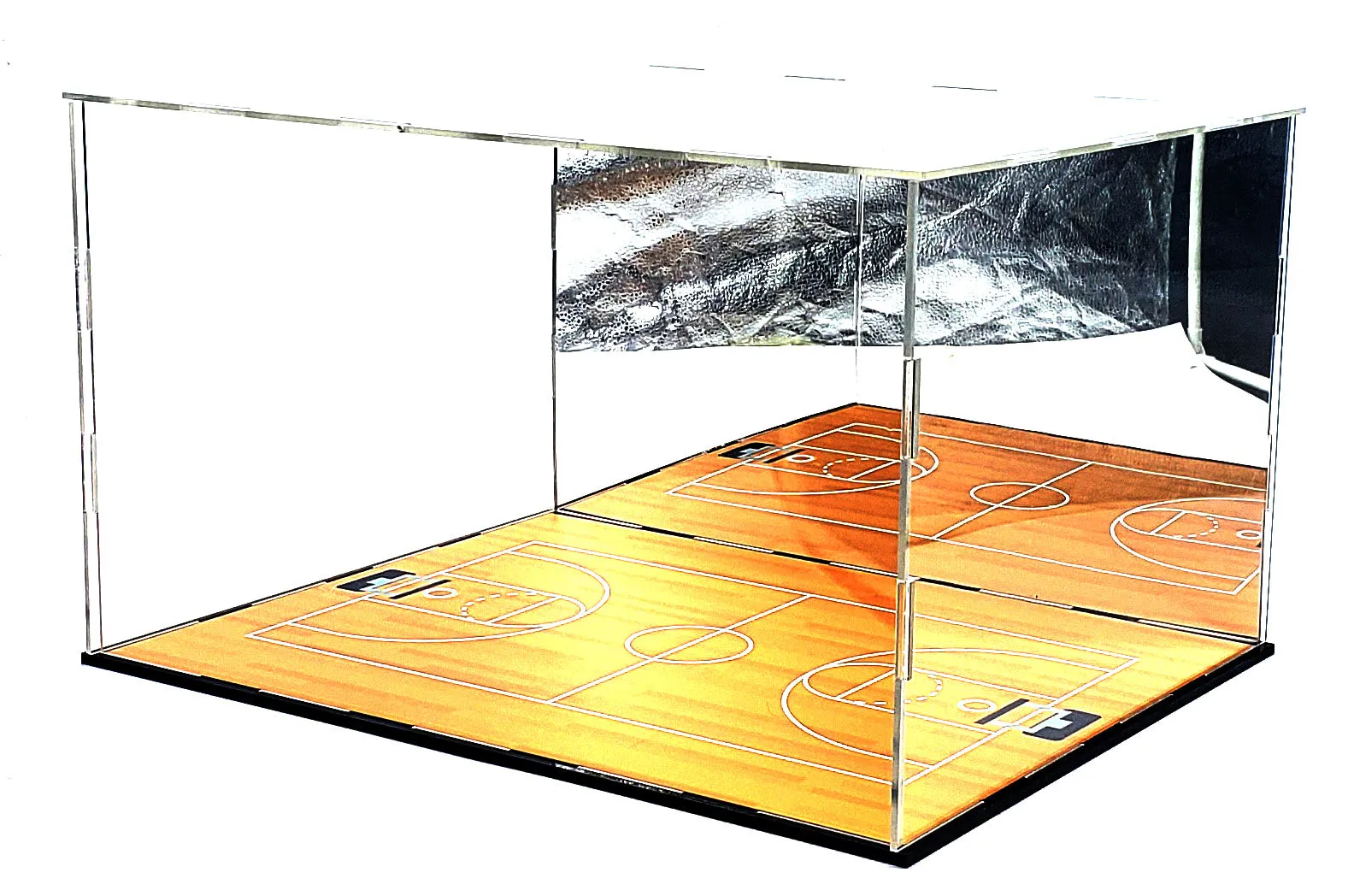 Shoes Sneakers Basketball Acrylic Display Case Box Gold Mirror Field Showcase Shoes UV Protection 15x12x9