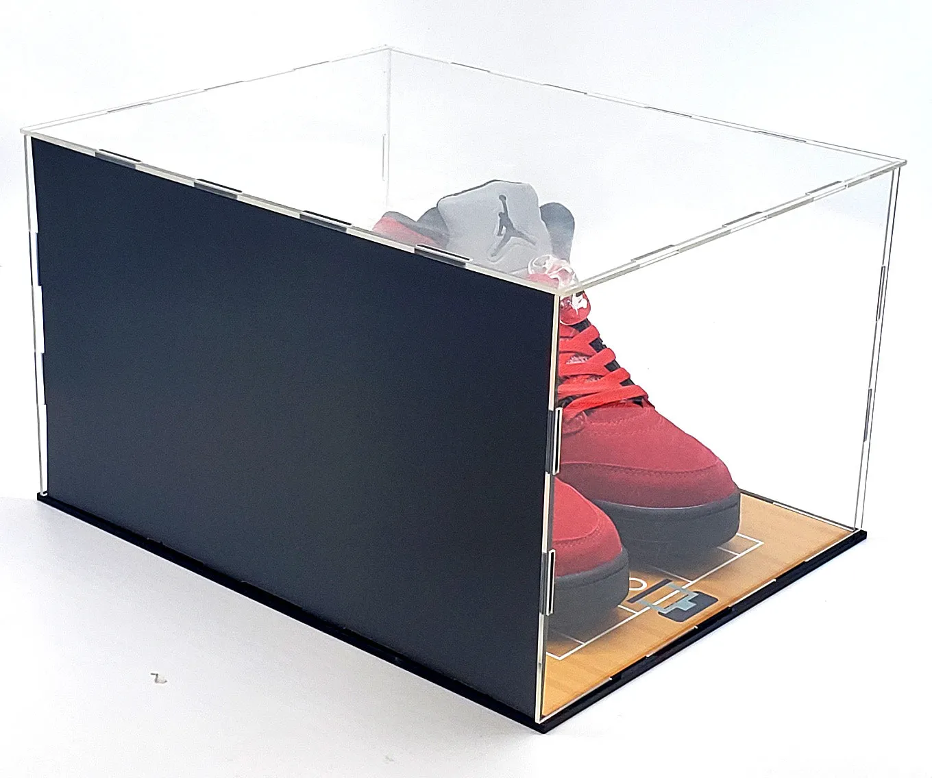 Shoes Sneakers Basketball Acrylic Display Case Box Gold Mirror Field Showcase Shoes UV Protection 15x12x9