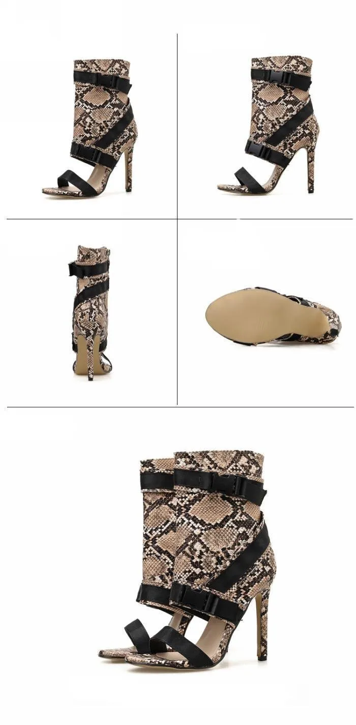 Snake Belt Up Heels