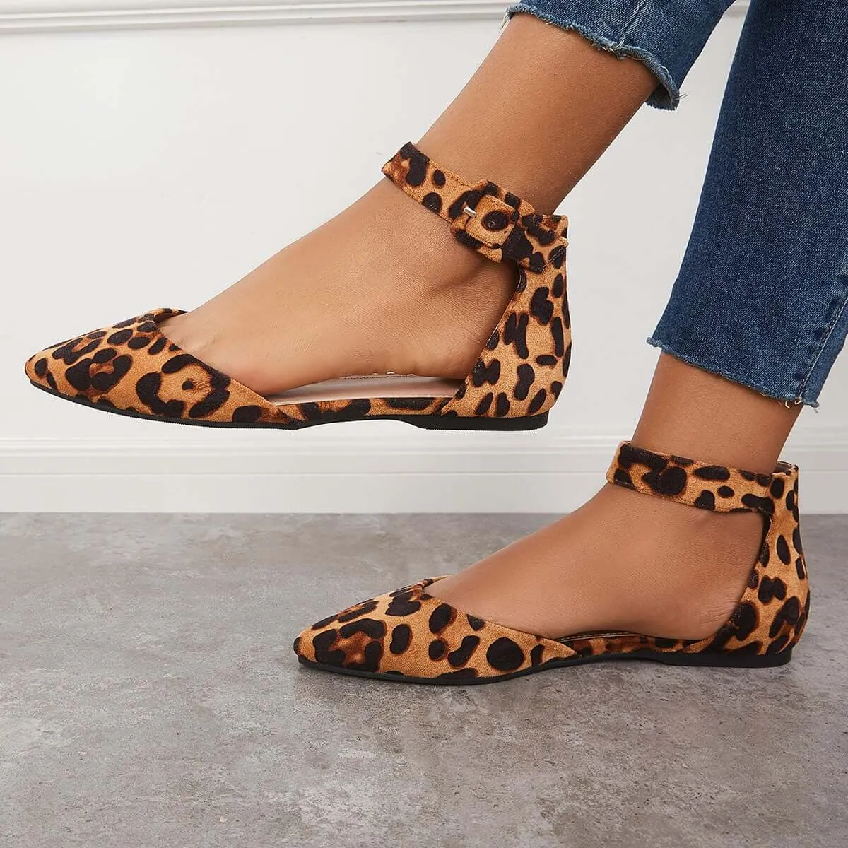 Sohiwoo  Women Flat Shoes Pointed Toe Fashion Soft Flats