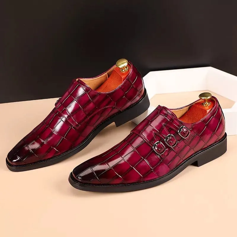 Sophisticated Style: Men's Buckle Square Toe Office Flats - Casual Business Leather Shoes
