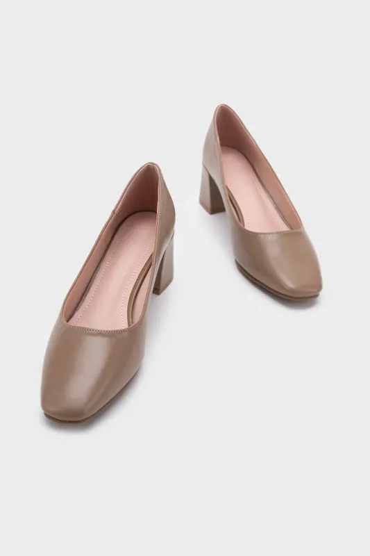 SQUARE TOE CHUNKY HEEL PUMP
