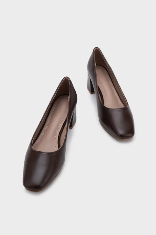 SQUARE TOE CHUNKY HEEL PUMP