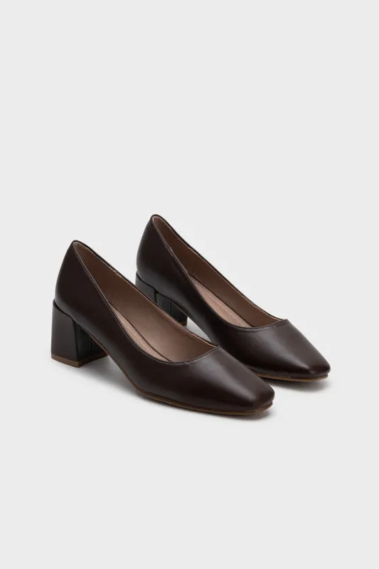 SQUARE TOE CHUNKY HEEL PUMP