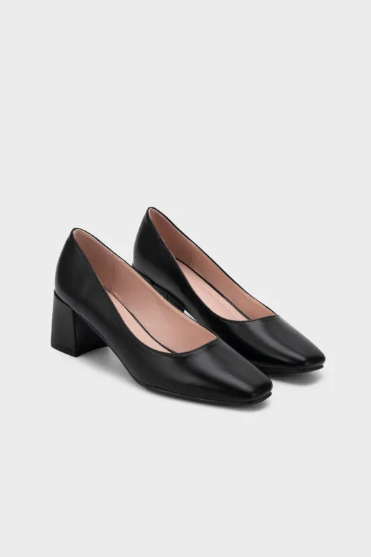 SQUARE TOE CHUNKY HEEL PUMP