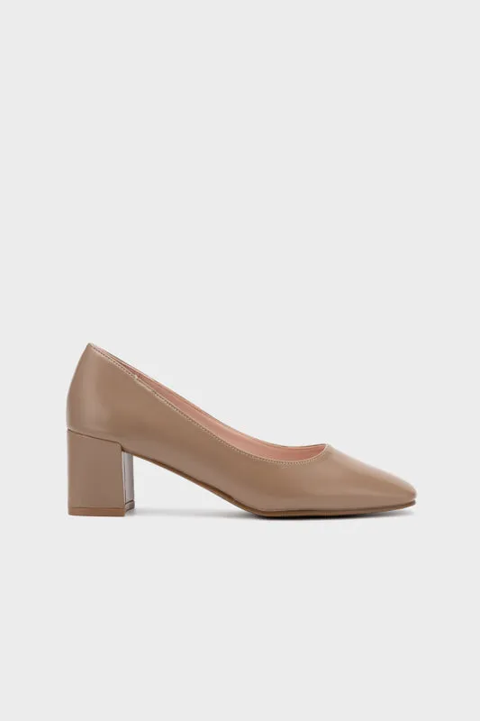 SQUARE TOE CHUNKY HEEL PUMP
