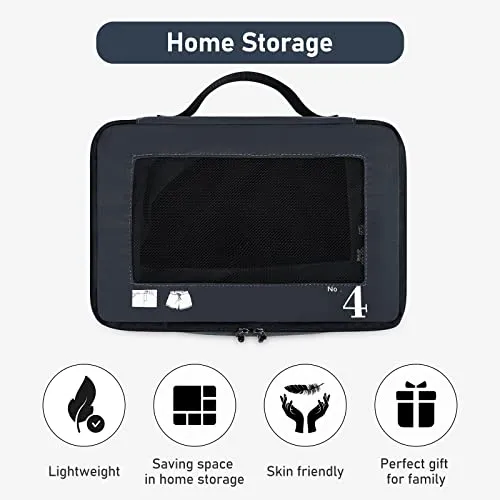 Suitcase Organiser, Packing Cubes, 7-Piece Suitcase Organiser Set, Packing Cubes, Pet Recycled Packing Bags for Suitcases, Suitcase Organiser for Backpack, Shoe Bag, Clothes Bags for Suitcases