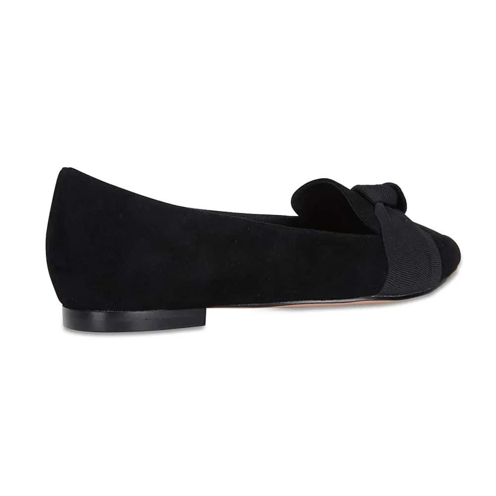 Tango Flat in Black Suede
