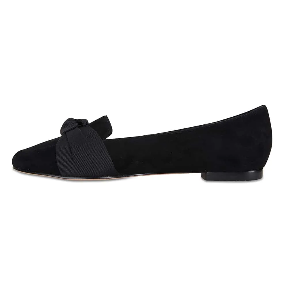 Tango Flat in Black Suede