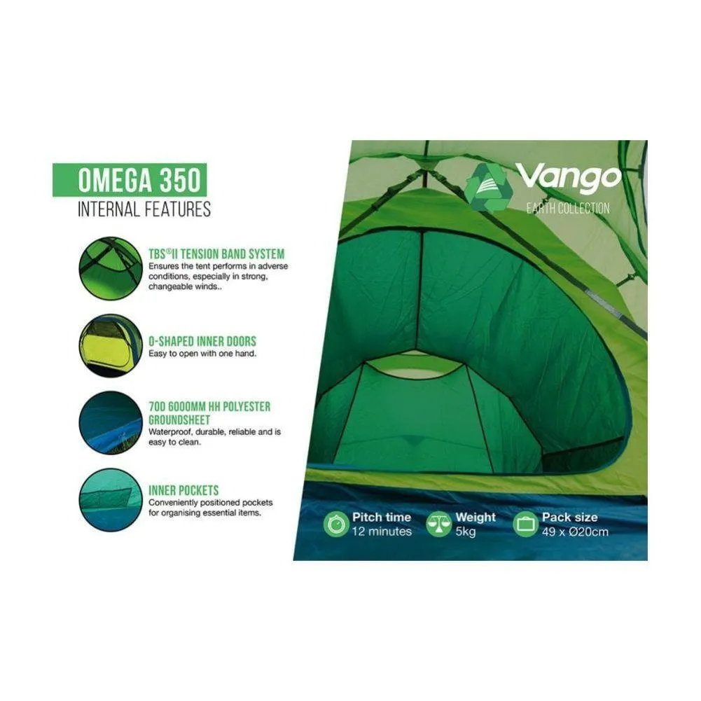 Vango Omega 350 Tent - 3 Man Tunnel Tent 2022