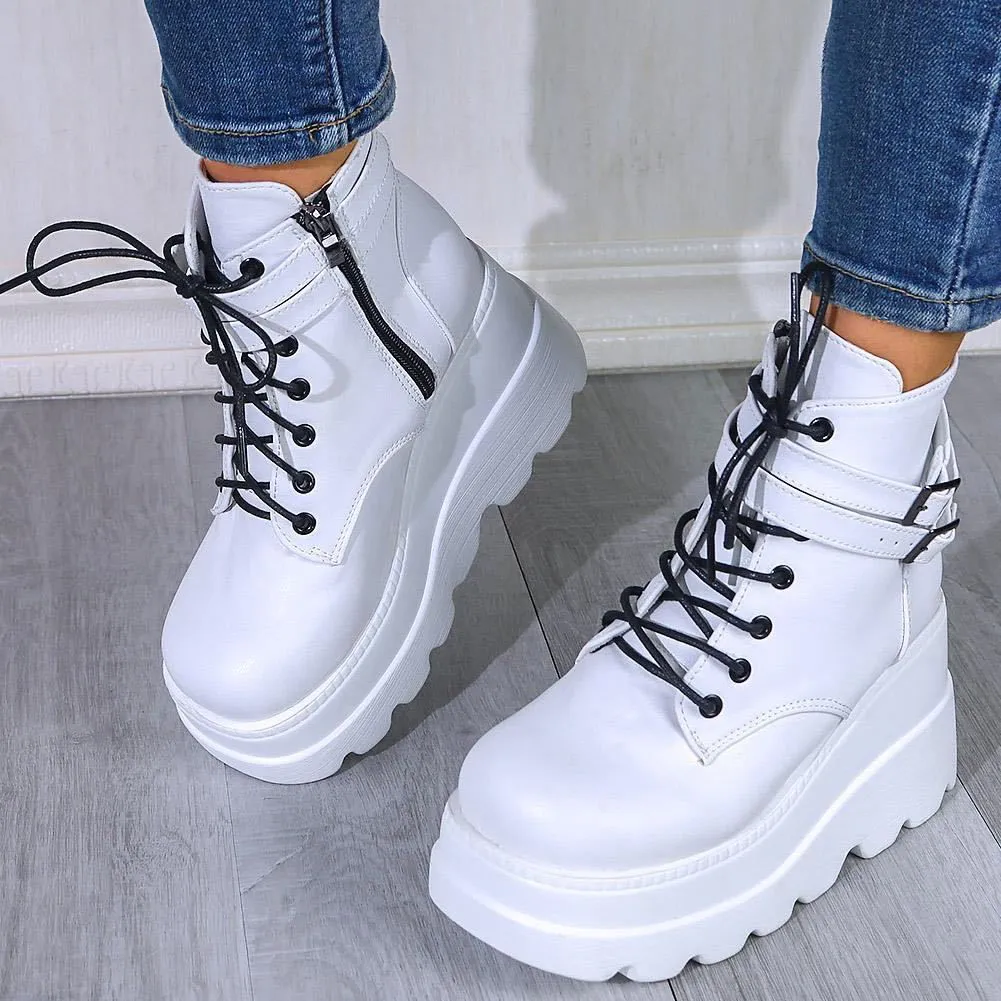 Vibrant Splash of Colors High Platform Shoes
