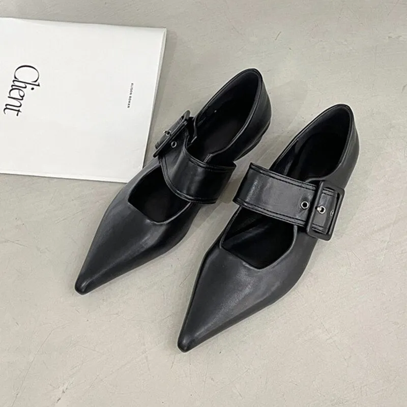 Women's Flats Shoes Summer Outdoor Casual Shoes Slip-on Loafers Shallow Pointed Toe Fashion Female Shoes New Design Flats