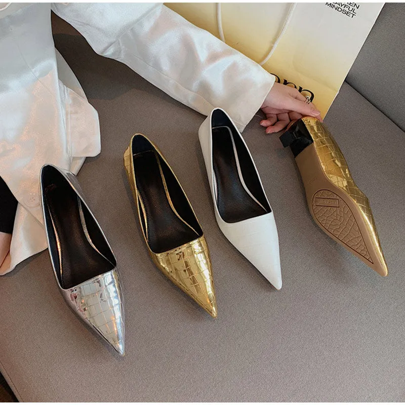 Women's Flats Shoes Summer Outdoor Casual Shoes Slip-on Loafers Shallow Pointed Toe Fashion Female Shoes New Design Flats
